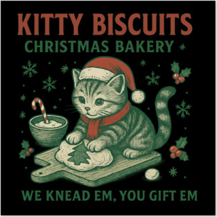 Christmas-cat Posters and Art