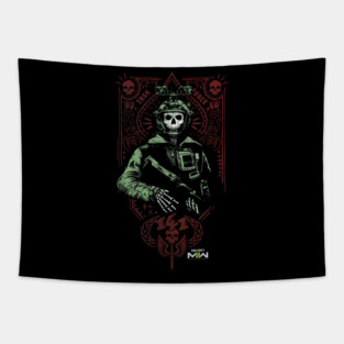 The Call Of Duty - Modern Warfare 2 Ghost Playing card Tapestry