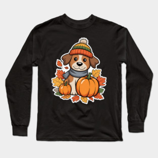Autumn Fall Otterhound Dog Owner Thanksgiving Cozy Long Sleeve T-Shirt