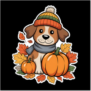 Autumn Fall Otterhound Dog Owner Thanksgiving Cozy Posters and Art