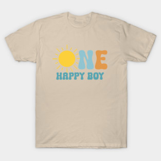 One Happy Boy First Birthday Retro Sunshine T-Shirt