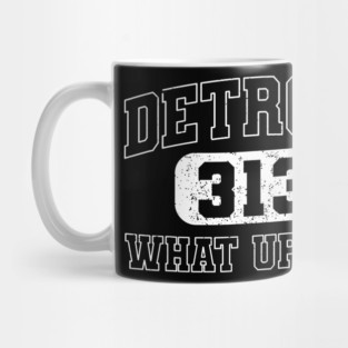 Vintage What Up Doe 313 Detroit City Michigan Mug