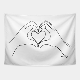 Line art Love Tapestry