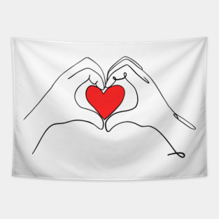 lineart love Tapestry