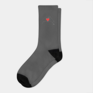 line artwork heart Socks