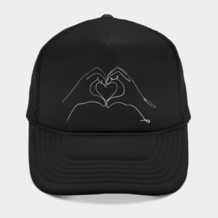 line artwork heart Hat