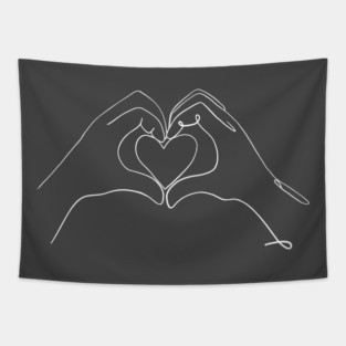 line artwork heart Tapestry
