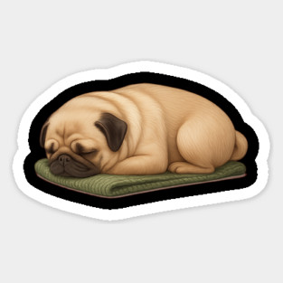 Sleepy Pug – Cute Lazy Dog Cozy Nap Design Sticker