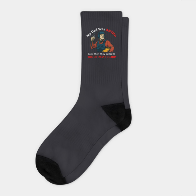 My Dad Was ANTIFA — US Coast Guard Socks by Charles's Store 8
