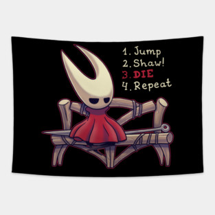 Jump Shaw Die Repeat Hornet Silksong Tapestry