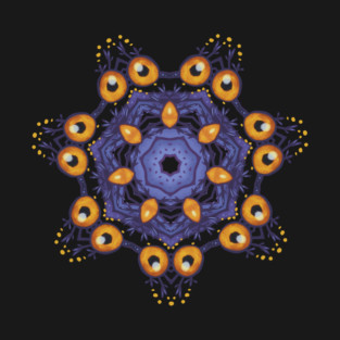 Weird Cute Halloween Mandala | Spooky Multi-Eyed Creature Design T-Shirt