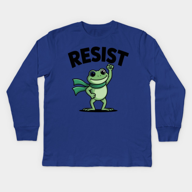 Portland-Frog Kids Long Sleeve T-Shirt by Creatifly Graphic Tees