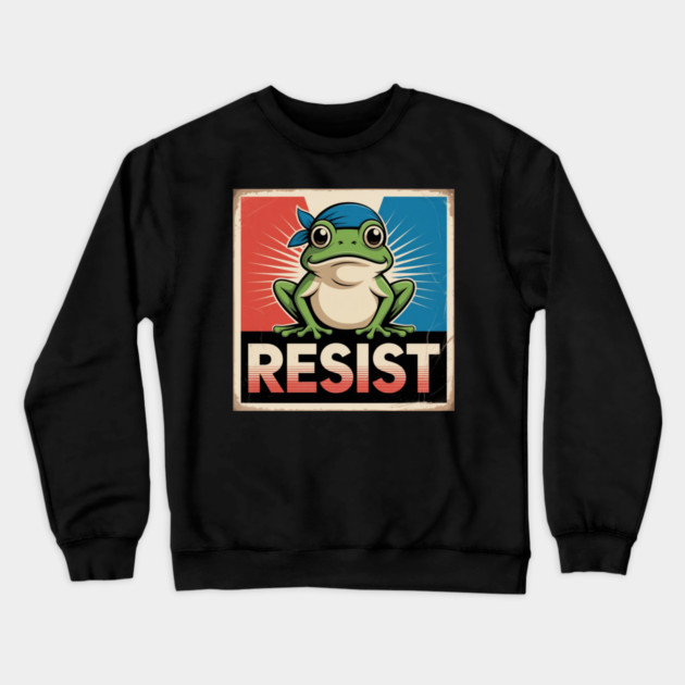 Portland-Frog Crewneck Sweatshirt by Creatifly Graphic Tees