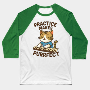 Practice makes PURRFECT - dark logo Baseball T-Shirt