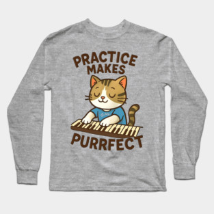 Practice makes PURRFECT - dark logo Long Sleeve T-Shirt