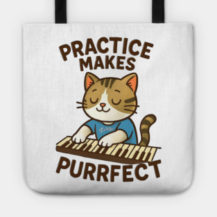 Practice makes PURRFECT - dark logo Tote