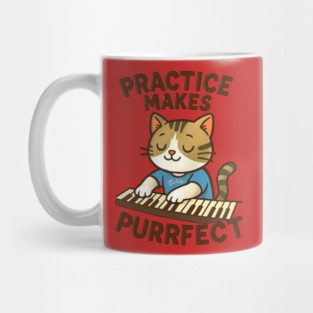 Practice makes PURRFECT - dark logo Mug