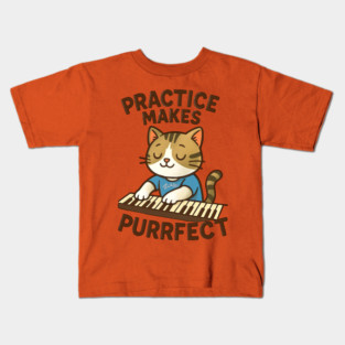 Practice makes PURRFECT - dark logo Kids T-Shirt