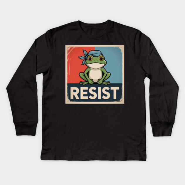 Portland-Frog Kids Long Sleeve T-Shirt by Creatifly Graphic Tees