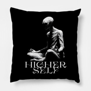 HIGHER SELF, Meditating Alien Extraterrestrial, UFO, UAP, Meditation, spiritual soul Pillow