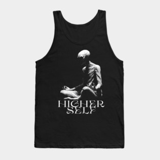 HIGHER SELF, Meditating Alien Extraterrestrial, UFO, UAP, Meditation, spiritual soul Tank Top