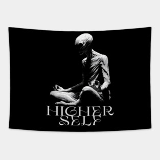 HIGHER SELF, Meditating Alien Extraterrestrial, UFO, UAP, Meditation, spiritual soul Tapestry