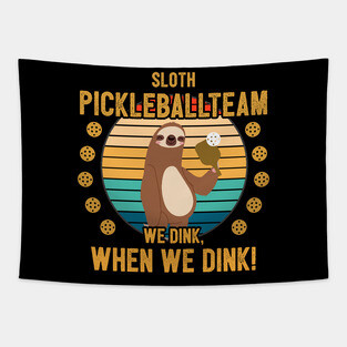 Funny Pickleball Player Gift Sloth Tapestry