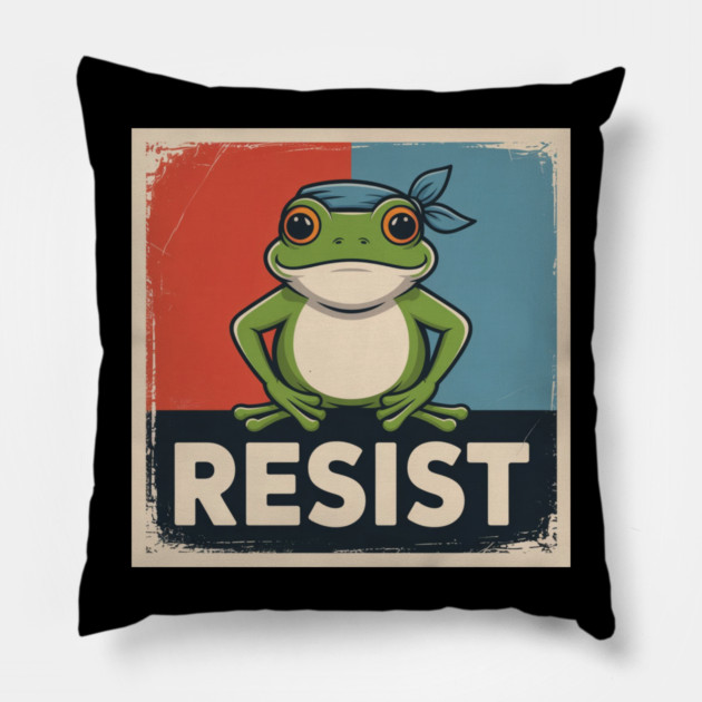 Portland-Frog Pillow by Creatifly Graphic Tees