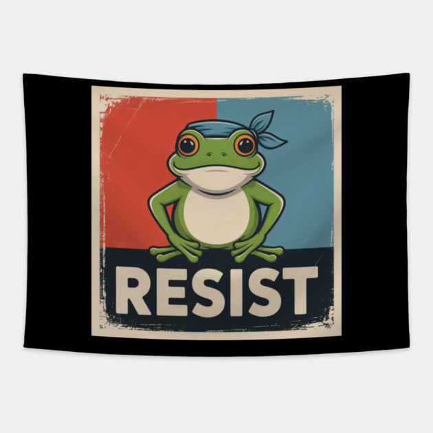 Portland-Frog Tapestry by Creatifly Graphic Tees