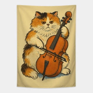 Cello Cat Tapestry