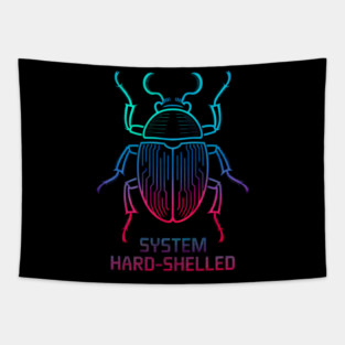 Glowing Tech Beetle in Neon Colors Tapestry