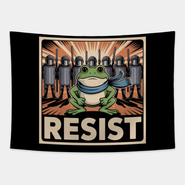 Portland-Frog Tapestry by Creatifly Graphic Tees