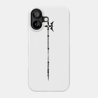 Halberd, gothic line pattern (Black line) Phone Case