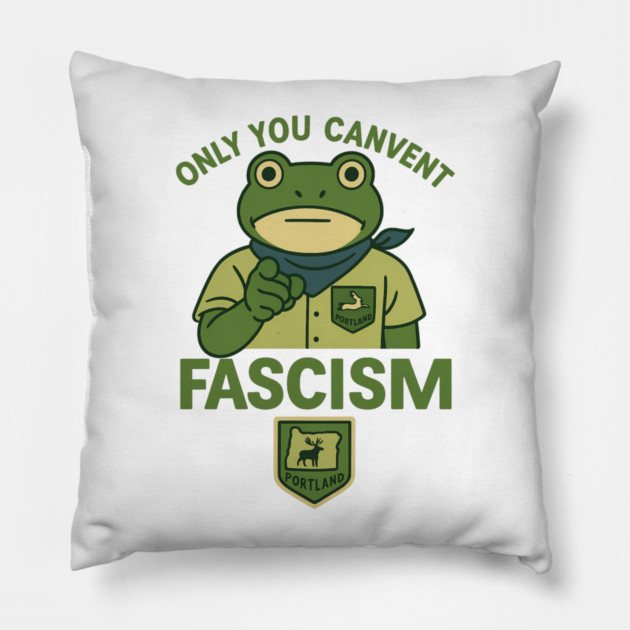 Portland-Frog-Protest Pillow by ArtistTee ⭐⭐⭐⭐⭐