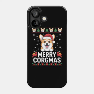 Corgi Ugly Christmas Sweater Merry Corgmas Santa Corgi Phone Case
