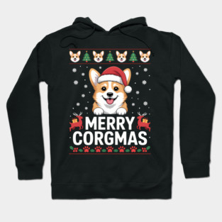 Corgi Ugly Christmas Sweater Merry Corgmas Santa Corgi Hoodie