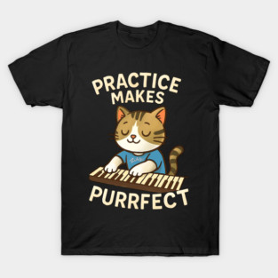 Practice makes PURRFECT - light logo T-Shirt
