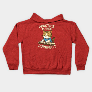 Practice makes PURRFECT - light logo Kids Hoodie
