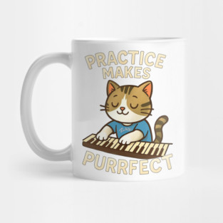 Practice makes PURRFECT - light logo Mug