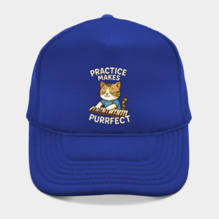 Practice makes PURRFECT - light logo Hat