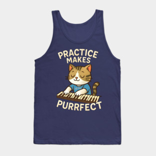 Practice makes PURRFECT - light logo Tank Top
