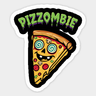 Pizzombie Zombie Pizza T-Shirt - Funny Horror Foodie Halloween Graphic Tee Sticker