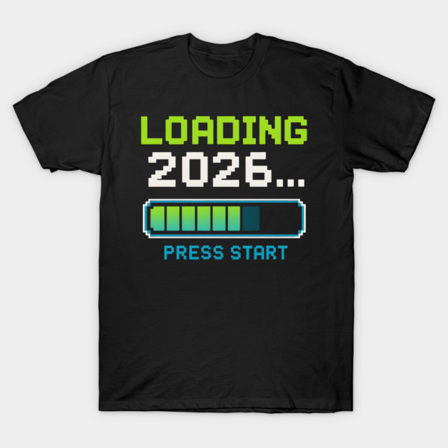 Loading 2026 Press Start Pixel Gaming Graphic T-Shirt by MakerMind8.2