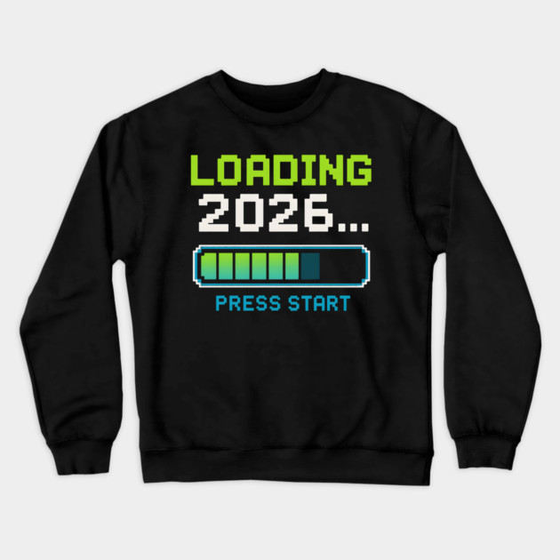 Loading 2026 Press Start Pixel Gaming Graphic Crewneck Sweatshirt by MakerMind8.2