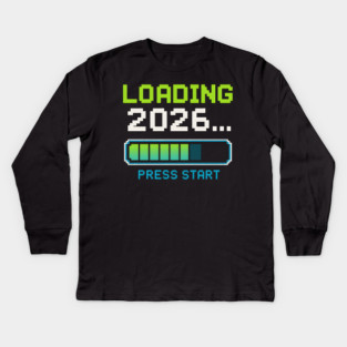Loading 2026 Press Start Pixel Gaming Graphic Kids Long Sleeve T-Shirt