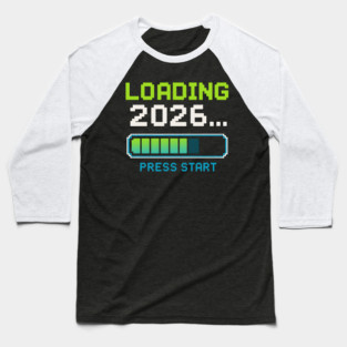 Loading 2026 Press Start Pixel Gaming Graphic Baseball T-Shirt