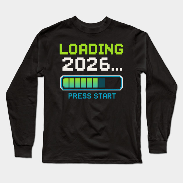 Loading 2026 Press Start Pixel Gaming Graphic Long Sleeve T-Shirt by MakerMind8.2
