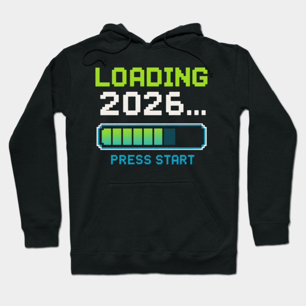 Loading 2026 Press Start Pixel Gaming Graphic Hoodie by MakerMind8.2