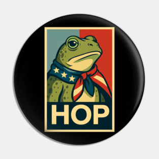 HOP Frog – Patriotic Retro Political Poster Pin