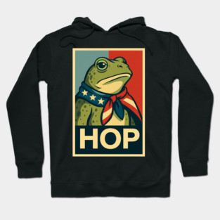 HOP Frog – Patriotic Retro Political Poster Hoodie